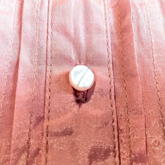 Isabella Rodriguez Pink Pleated Cotton Silk Cap Sleeve Top - Picture 3 of 5